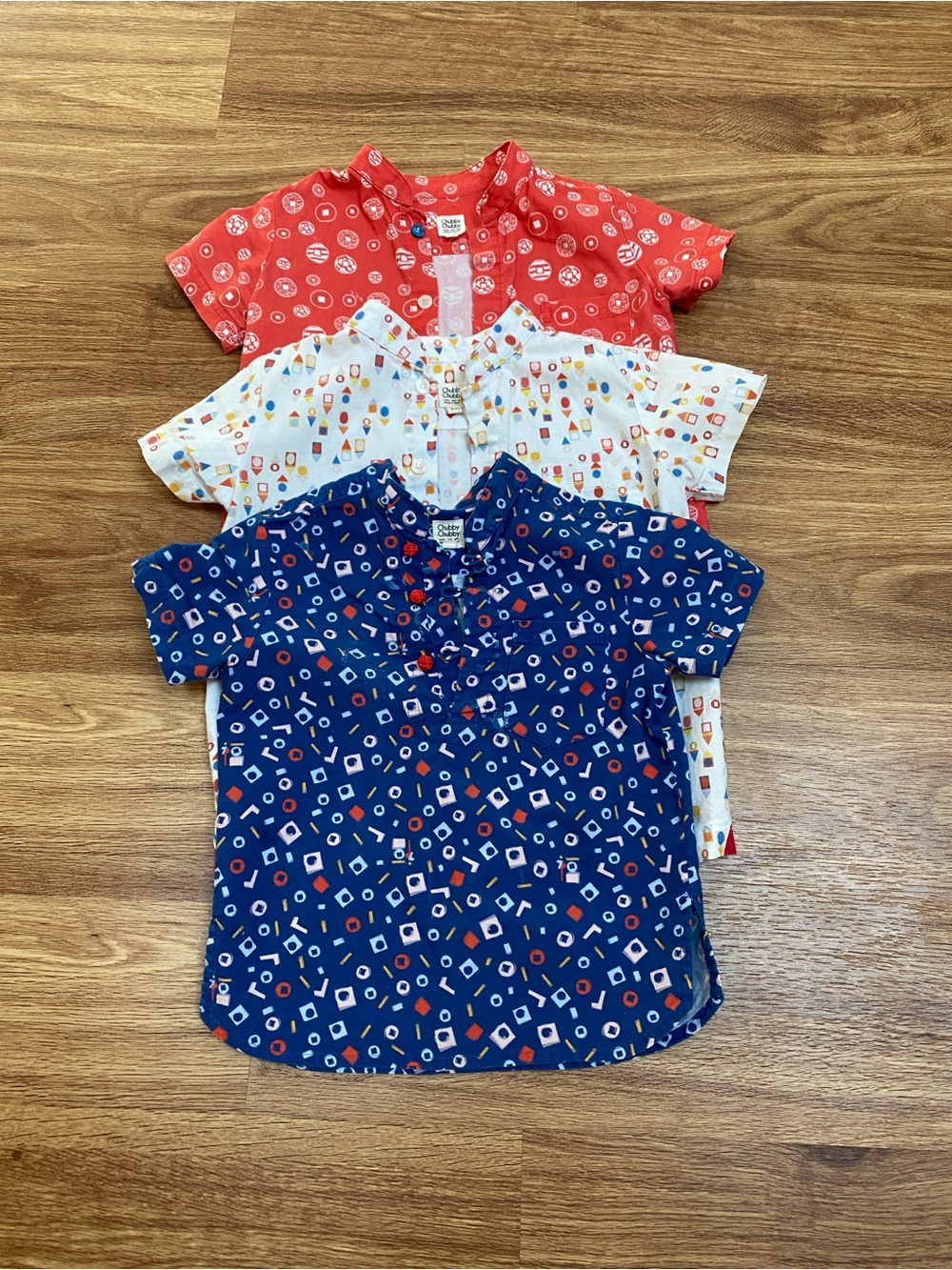 Chubby Chubby Mandarin Collar Shirt Bundle - 3Y, 4Y